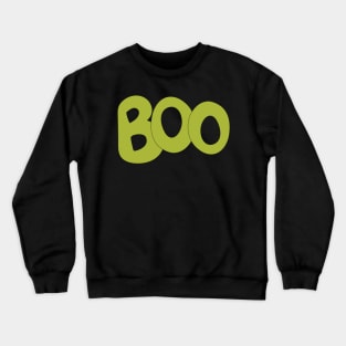 BOO text art in green bubble letters Crewneck Sweatshirt